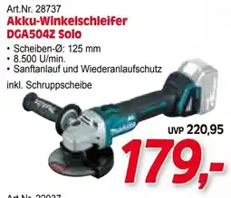 Zgonc Art.Nr. 28737 Akku-Winkelschleifer DGA504Z Solo Angebot