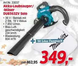 Zgonc Art.Nr. 33037 Akku-Laubsauger/ -bläser DUB363ZV Solo Angebot