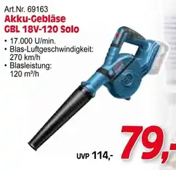 Zgonc Art.Nr. 69163 Akku-Gebläse GBL 18V-120 Solo Angebot