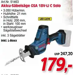 Zgonc Art.Nr. 51463 Akku-Säbelsäge GSA 18V-LI C Solo Angebot