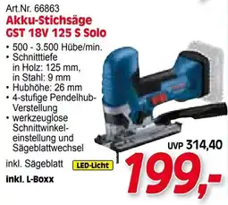 Zgonc Art.Nr. 66863 Akku-Stichsäge GST 18V 125 S Solo Angebot