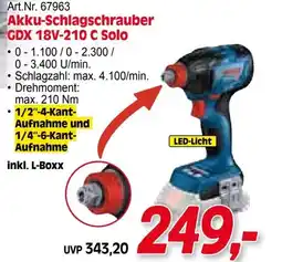 Zgonc Art.Nr. 67963 Akku-Schlagschrauber GDX 18V-210 C Solo Angebot