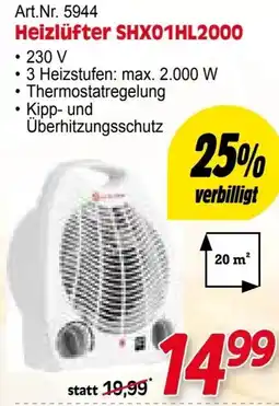 Zgonc Art.Nr. 5944 Heizlüfter SHX01HL2000 Angebot