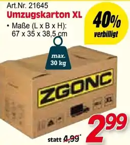 Zgonc Art.Nr. 21645 Umzugskarton XL Angebot