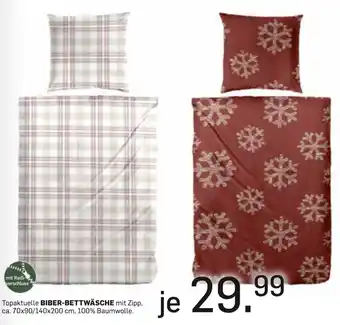 Möbel Ludwig Topaktuelle biber-bettwäsche mit zipp, ca. 70x90/140x200 cm, 100% baumwolle. Angebot