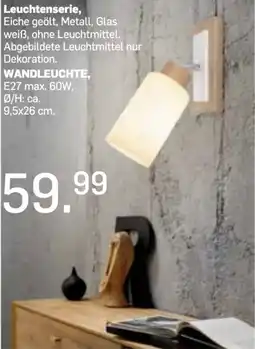 Möbel Ludwig Leuchtenserie, Eiche geölt, Metall, Glas weiß, ohne Leuchtmittel. Abgebildete Leuchtmittel nur Dekoration. WANDLEUCHTE, Angebot