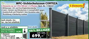 Norma WPC-Sichtschutzzaun CORTEZA Angebot