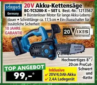 Norma 20V Akku-Kettensäge BC-TCS200-X-SET L Angebot