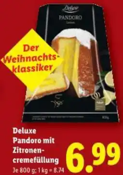 Lidl Deluxe pandoro mit zitronen- cremefüllung Angebot