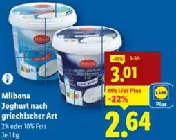 Lidl Milbona Joghurt nach griechischer Art Angebot