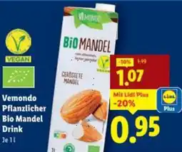 Lidl Vemondo Pflanzlicher Bio Mandel Drink Angebot
