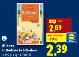 Lidl Milbona Butterkäse in Scheiben Angebot