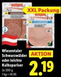 Lidl Wiesentaler Schwarzwälder oder leichte Kalbspariser Angebot