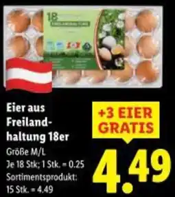 Lidl Eier aus Freiland- haltung 18er Angebot