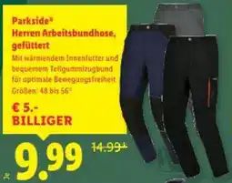 Lidl Parkside Herren Arbeitsbundhose, gefüttert Angebot
