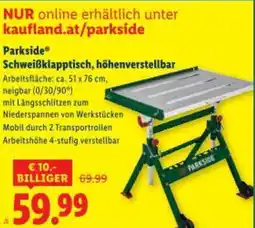 Lidl Parkside Schweißklapptisch, höhenverstellbar Angebot