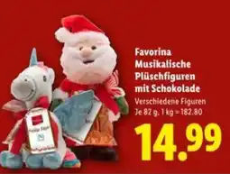 Lidl Favorina Musikalische Plüschfiguren mit Schokolade Angebot