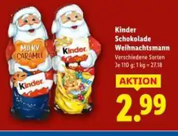 Lidl Kinder Schokolade Weihnachtsmann Angebot
