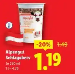 Lidl Alpengut Schlagobers Angebot