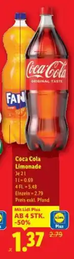 Lidl Coca Cola Limonade Angebot