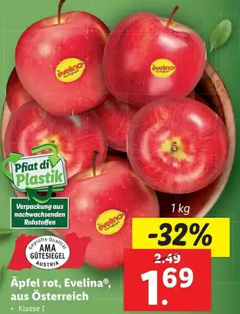 Lidl Äpfel Rot, Evelina, Aus Österreich 1kg Angebot