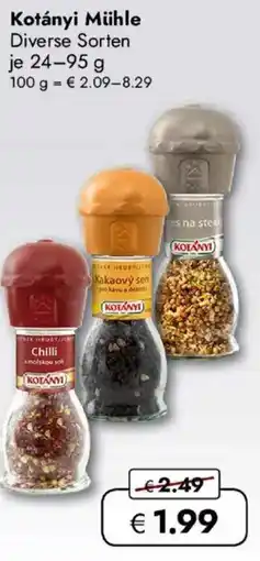 Travel FREE Kotányi Mühle Diverse Sorten Angebot