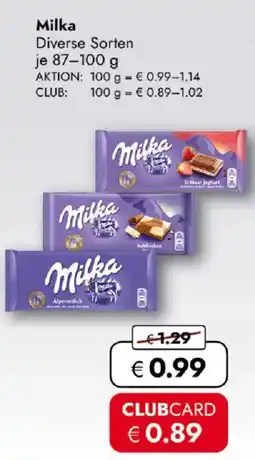 Travel FREE Milka Diverse Sorten Angebot