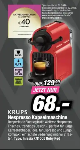 Red Zac KRUPS Nespresso Kapselmaschine Angebot