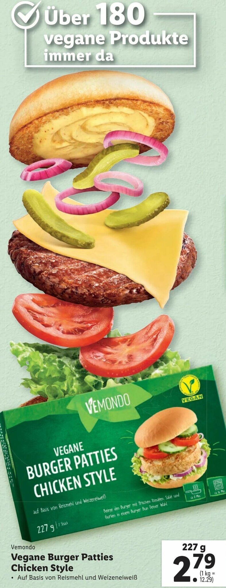 Vegane Burger Patties Chicken Style 227g Angebot bei Lidl