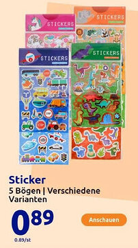 Action Sticker Angebot