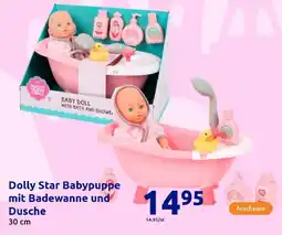 Action Dolly Star Babypuppe mit Badewanne und Dusche Angebot