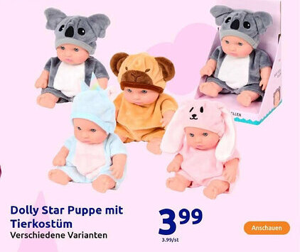 Action Dolly Star Puppe mit Tierkostüm Angebot