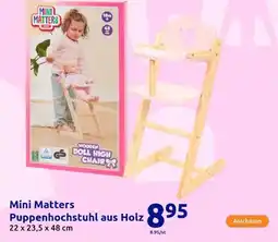Action Mini Matters Puppenhochstuhl aus Holz Angebot