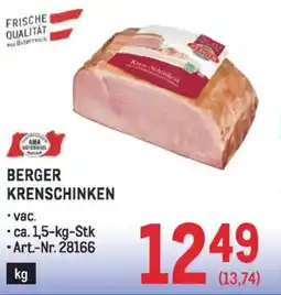 Metro Berger krenschinken Angebot