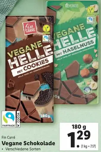 Lidl Vegane Schokolade 180g Angebot