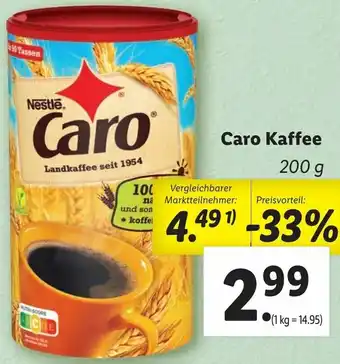 Lidl Caro Kaffee 200g Angebot