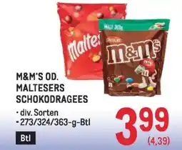 Metro M&m's od. maltesers schokodragees Angebot