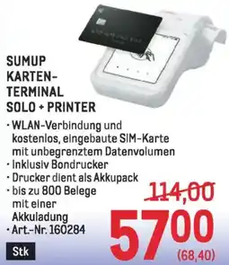 Metro Sumup karten- terminal solo printer Angebot