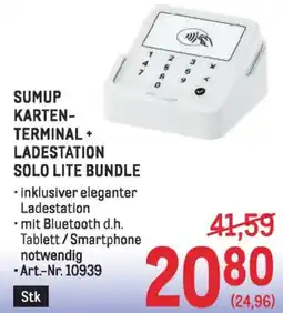 Metro Sumup karten terminal, ladestation solo lite bundle Angebot