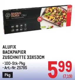 Metro Alufix backpapier zuschnitte Angebot