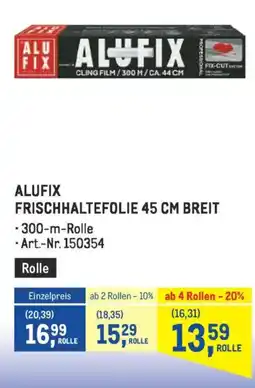 Metro Alufix frischhaltefolie Angebot
