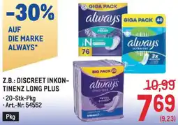 Metro Z.b.: discreet inkon- tinenz long plus Angebot