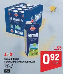 Metro Schärdinger formil haltbare vollmilch Angebot