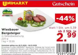 Unimarkt Wiesbauer bergsteiger Angebot