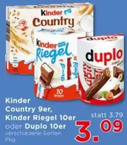 Unimarkt Kinder Country 9er, Kinder Riegel 10er oder Duplo 10er Angebot