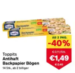 MPreis Toppits Antihaft Backpapier Bögen Angebot