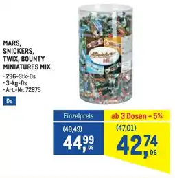 Metro Mars, snickers, twix, bounty miniatures mix Angebot