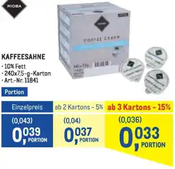 Metro Kaffeesahne Angebot
