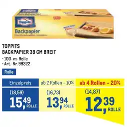 Metro Toppits backpapier 38 cm breit Angebot