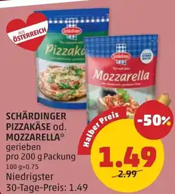 PENNY Schärdinger pizzakäse od. mozzarella Angebot